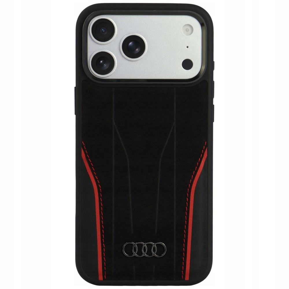 Pouzdro Audi R8 Genuine pro iPhone 18 Pro Max 17 Pro Max černo-červené