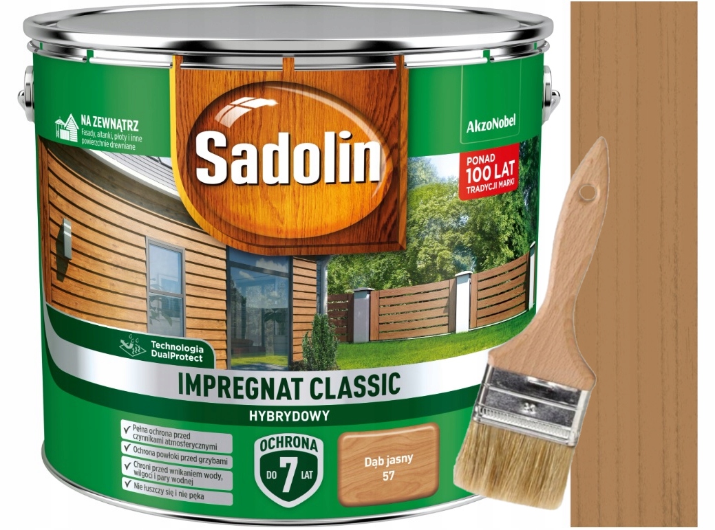 

Sadolin Classic Impregnat 9L Dąb Jasny+pędzel 50MM