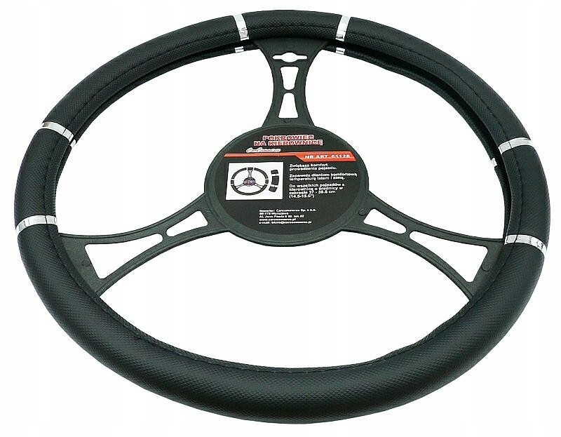 POKROWIEC NA KIEROWNICĘ CZARNO-CZARNY