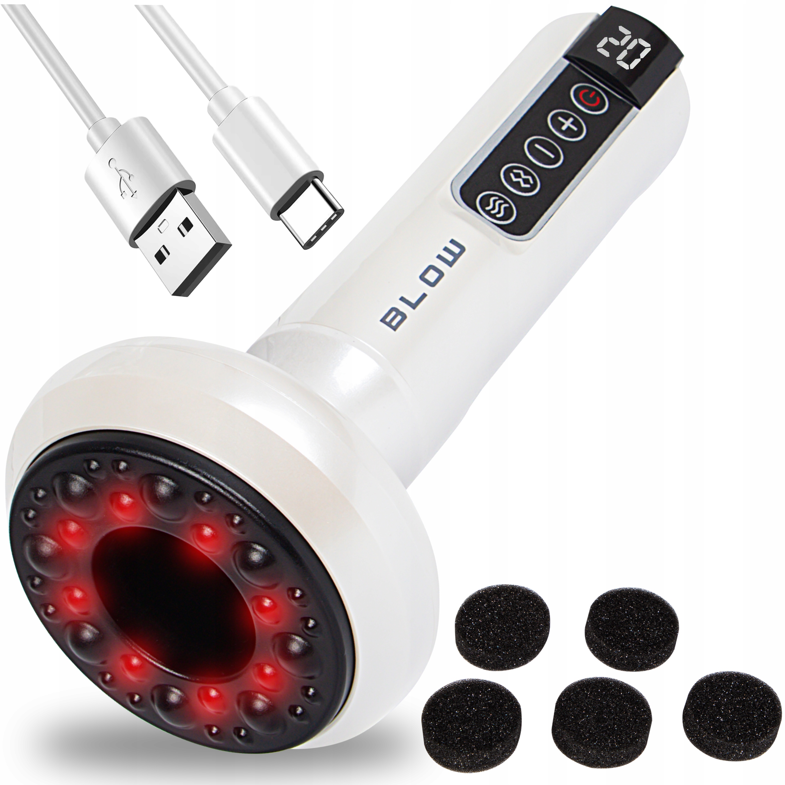 Bańka Chińska Masażer Antycellulitowy Bezprzewodowy Elektryczna Grzanie Usb