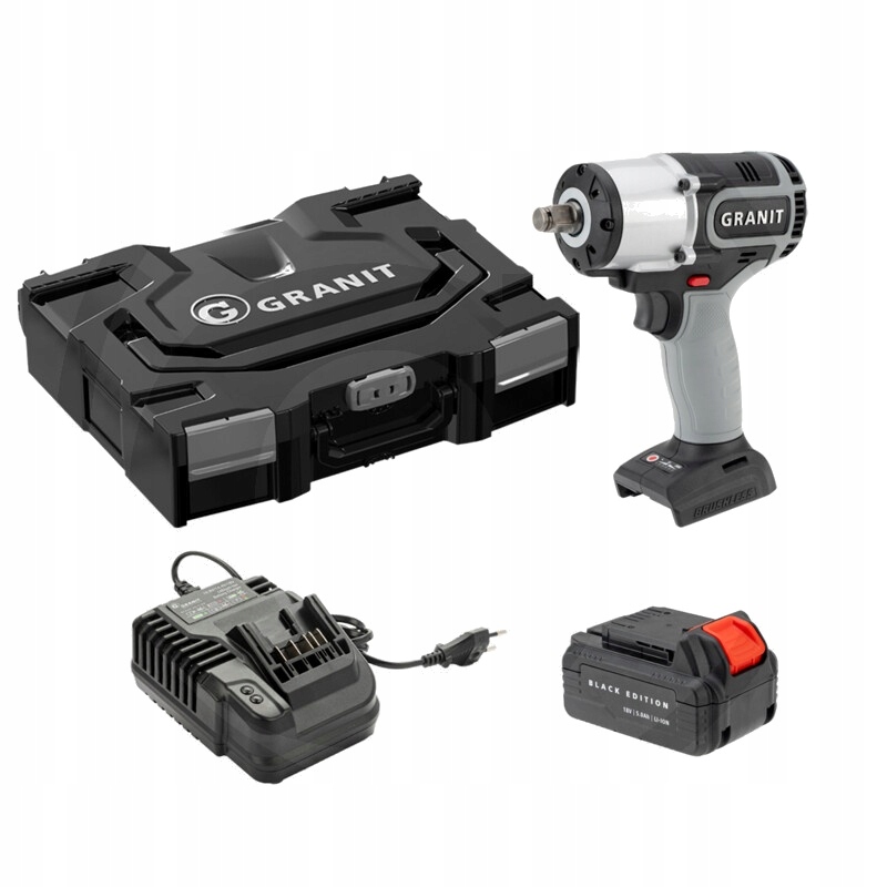 Aku rázový utahovák Black Edition 1/2" 700 Nm Akumulátorová nabíječka