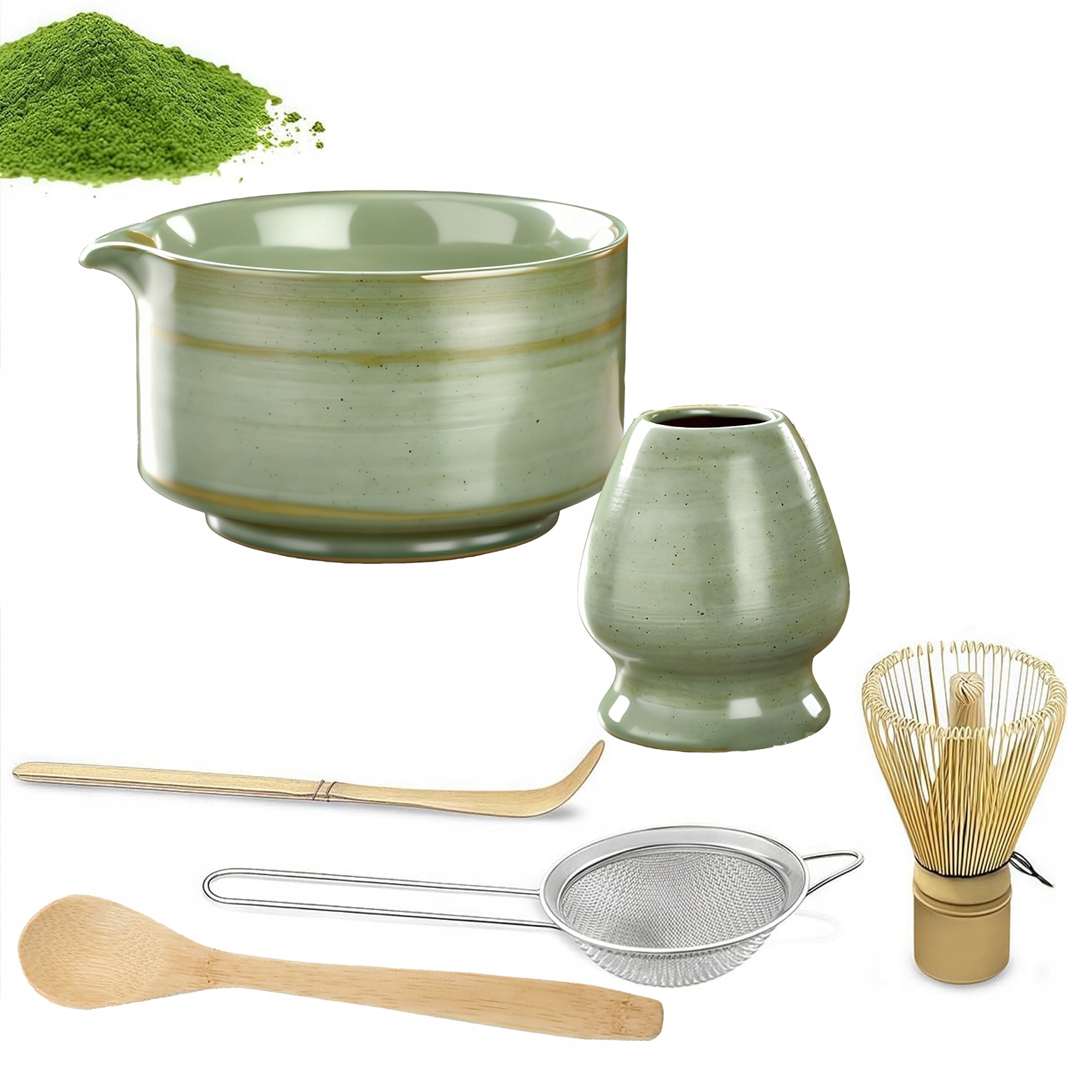 Bambusová Sada Na Výrobu Matchy Šlehací Metla Lžíce Chasen, Metla 6V1