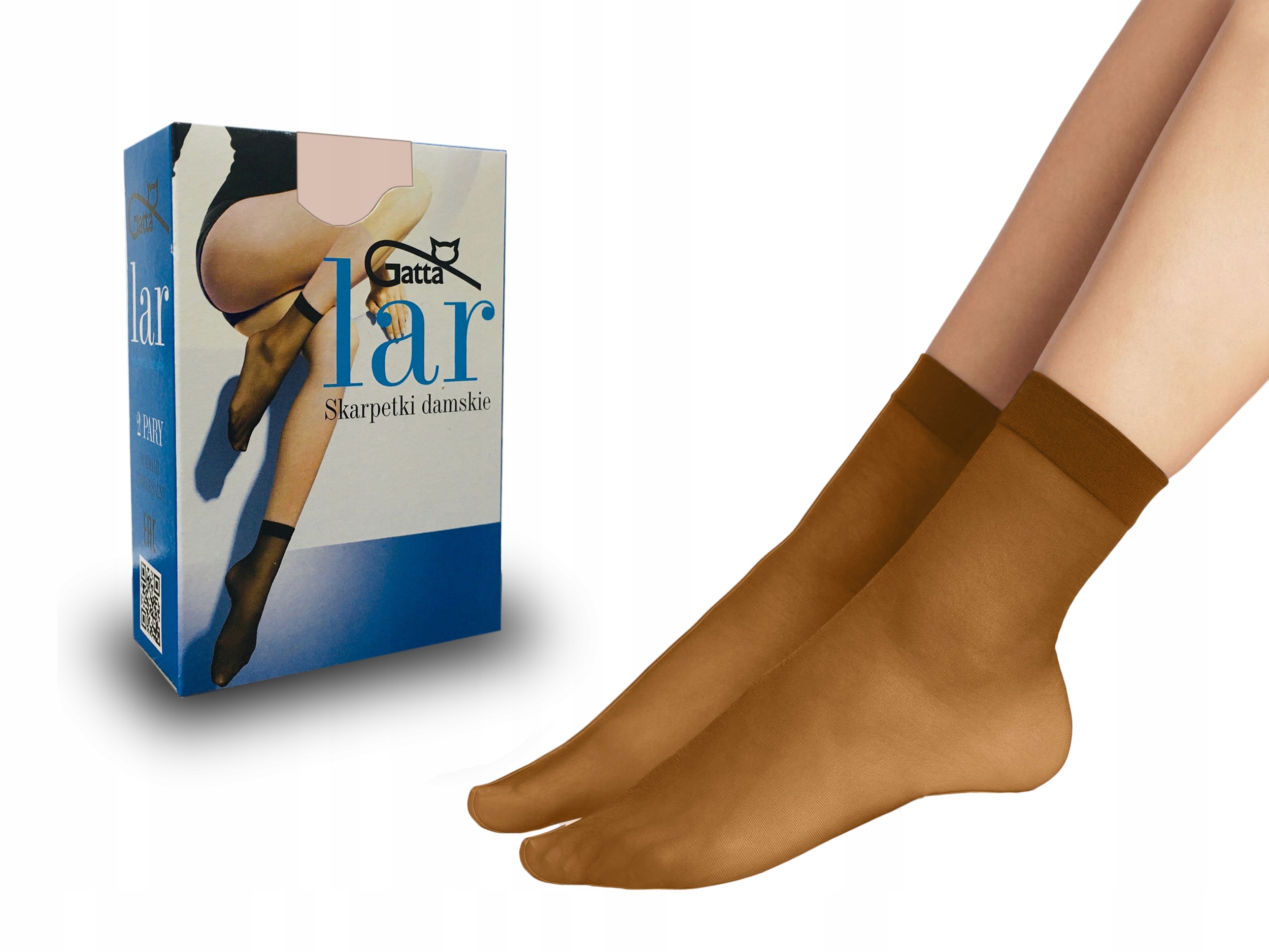 

Skarpetki Gatta Lar, 15 den, 2 pary, lycra, golden