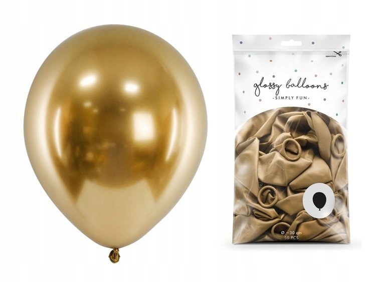 

Duże Balony chromowane Złote Ślub Wesele Party x50