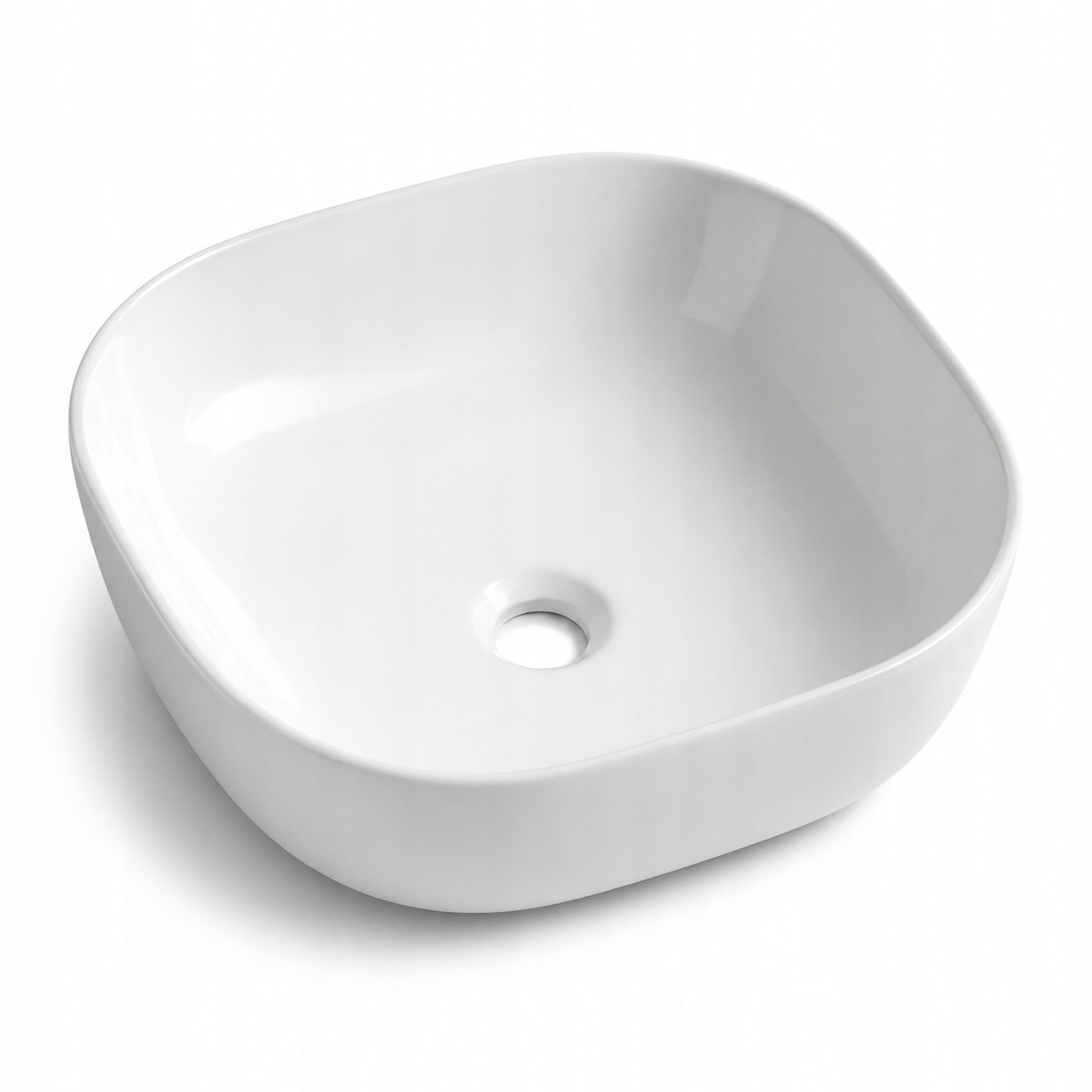 Biela kúpeľňová umývadlová doska okrúhla Some Pancia 425x425 mm Keramika