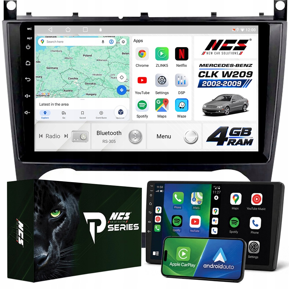 Autorádio Ncs RS-305 Mercedes-benz Clk W209 2002-2009 Android