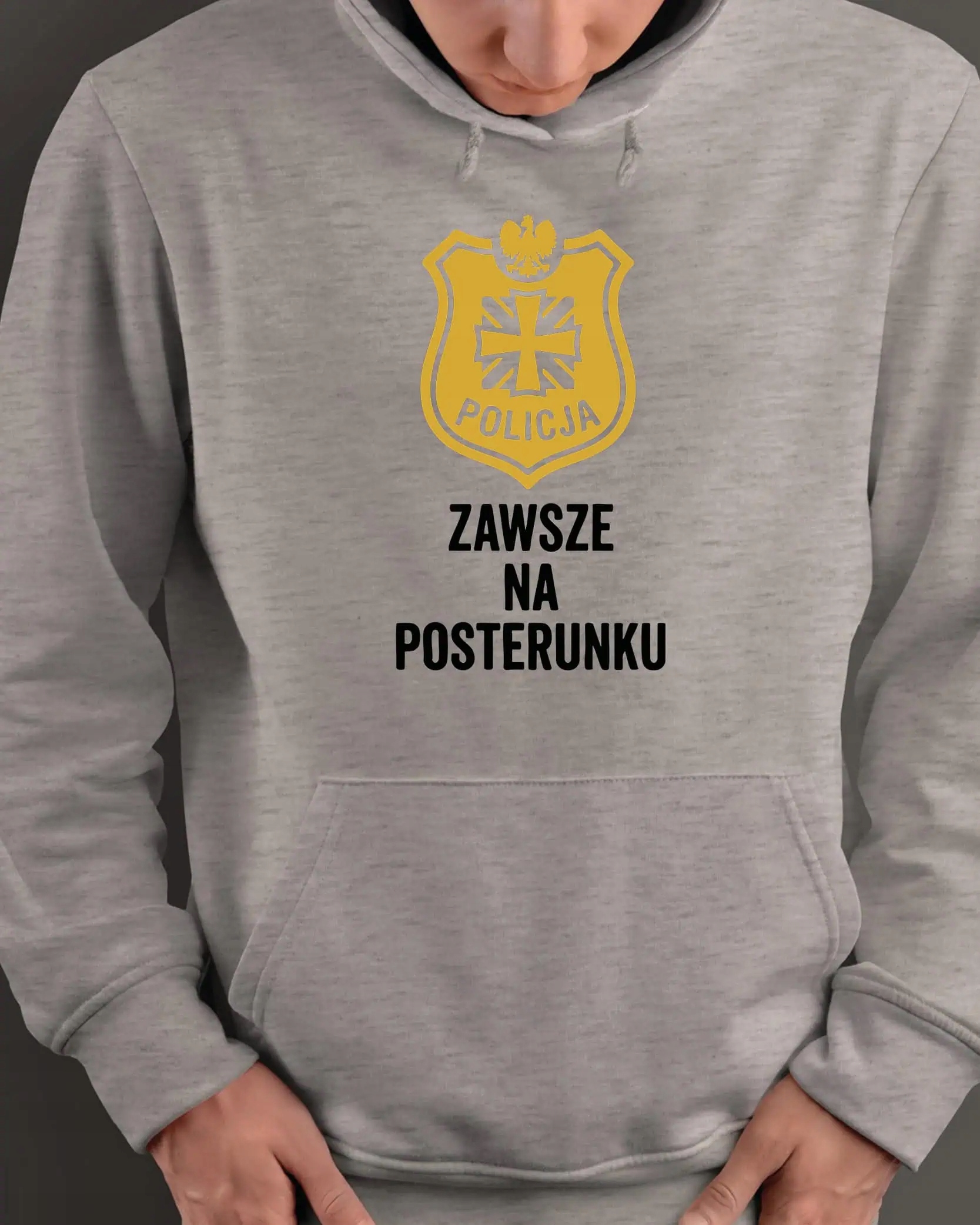 Mikina s kapucí pro policistu Dárek Vždy na okrsku Šedá XL