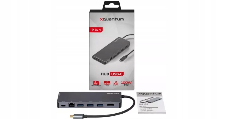 Hub Usb-c Xquantum UH300 9 W 1 100W
