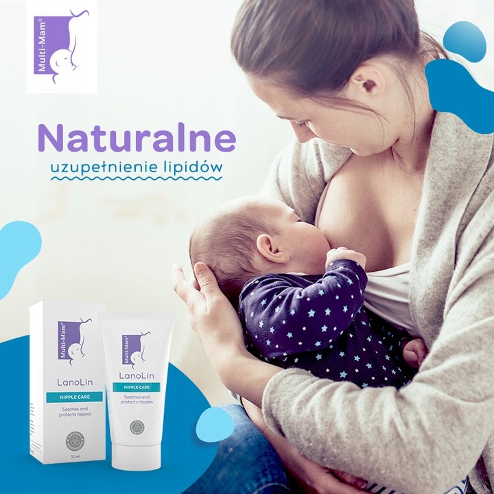 Multi-Mam LANOLINA MAŚĆ NA BRODAWKI SUTKI 30ml Działanie pielęgnacja brodawek