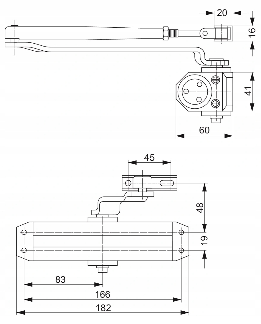 ASSA ABLOY SAMOZAMYKACZ DC110 EV1 RAMIĘ SREBRNY Typ drzwi jednoskrzydłowe