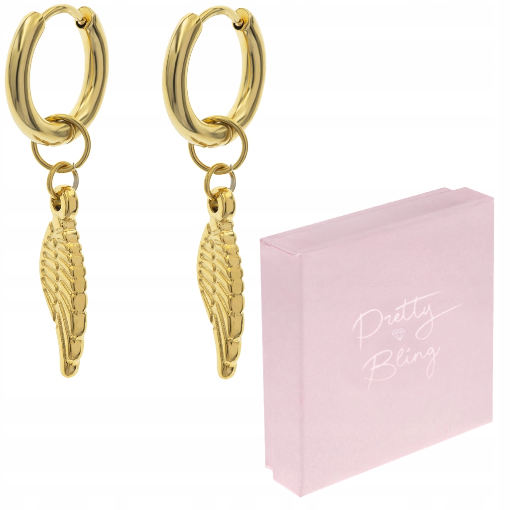 

Kolczyki wiszące Skrzydła kółka stal 2w1