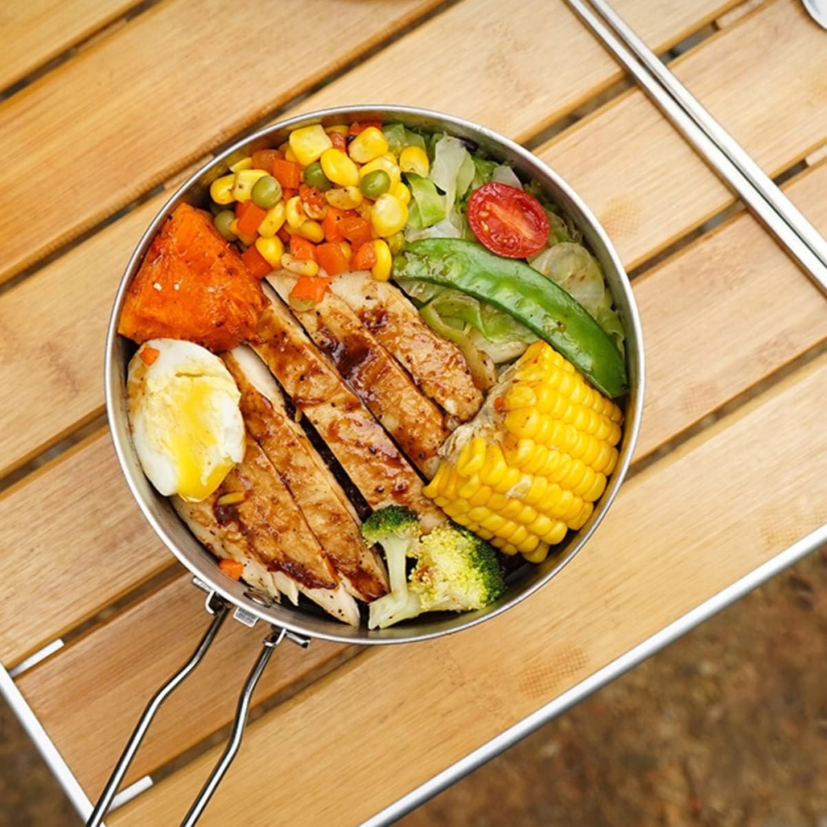 MENAŻKA TURYSTYCZNA HARCERSKA STALOWA GANEK RONDEL KUBEK NIEZBĘDNIK NÓŻ Model MENAŻKA 7w1