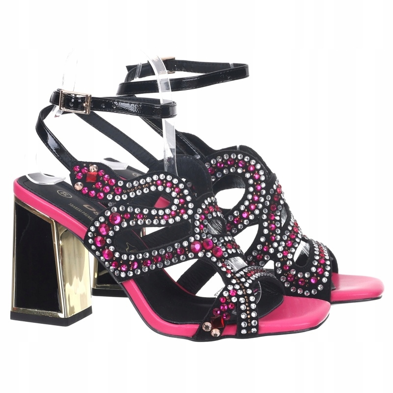 Dámské sandály D&a Barski CR652 Fuchsiamixed černé/fuchsiové Eko VEL.39