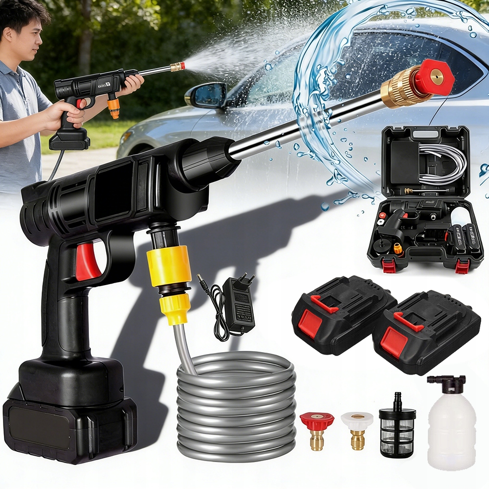 Mocny Myjka Ciśnieniowa Bezprzewodowa Akumulatorowa 200BAR 88VF 2X Aku