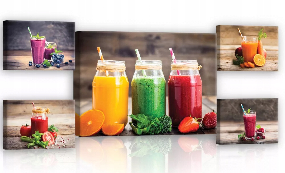 Obraz Na Plátně Canvas Ovocný Džus Smoothie 5 Dílný