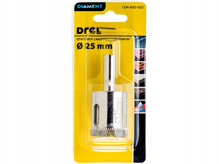 OTWORNICA DIAMENTOWA KORONKA DO GRESU PŁYTEK 25mm Marka Drel