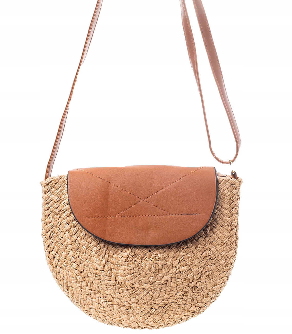 Letní půlkruhová taška přes rameno s klopou