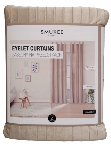 Velurové sametové záclony s kolečky Smukee 135x250 béžová 469