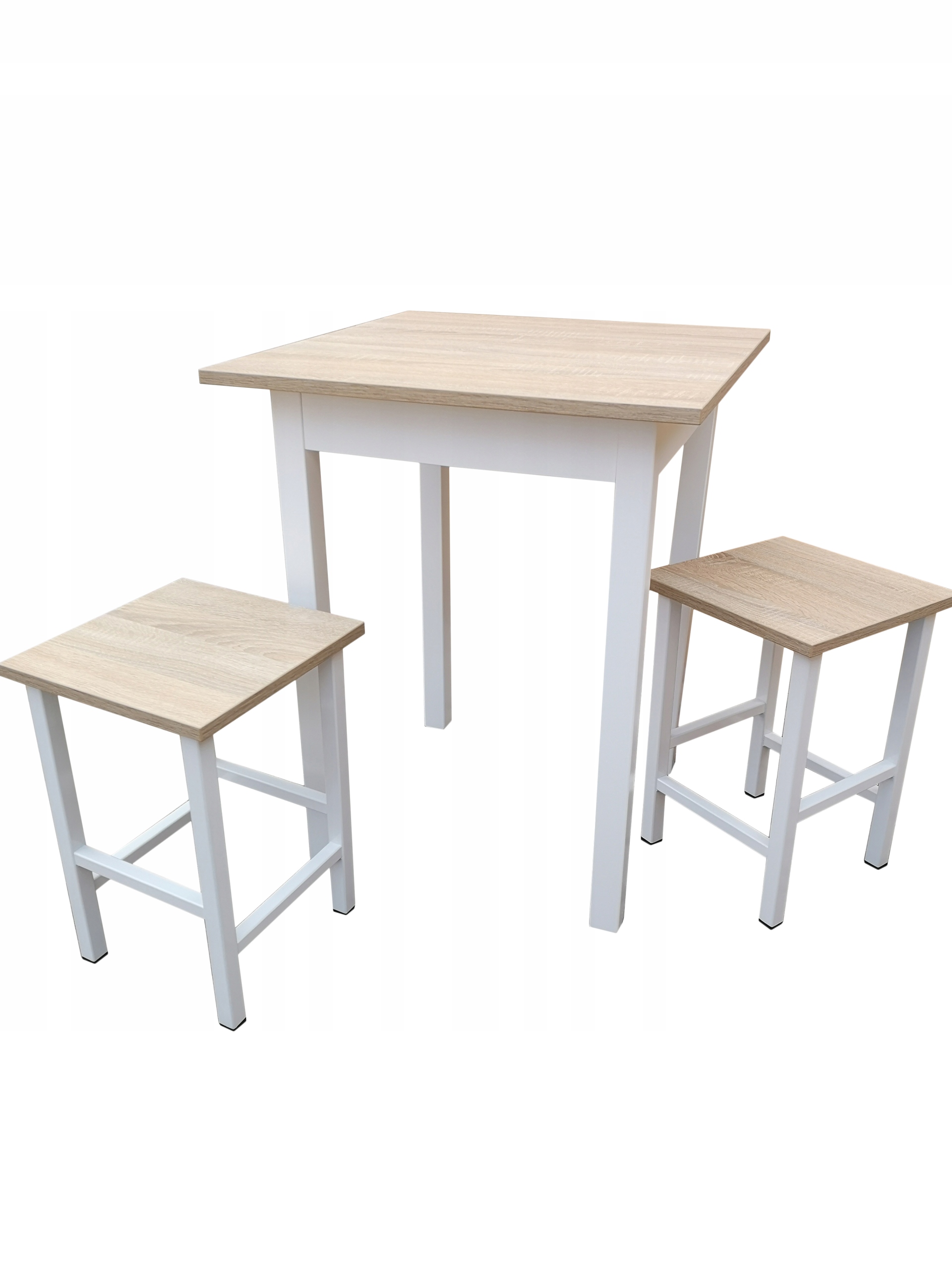 

Komplet Stół 60x60 + 2x Taboret Loft Dąb Sonoma