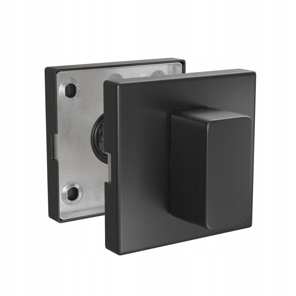 Wc zámek se čtvercovým štítkem 54 mm černý Inox