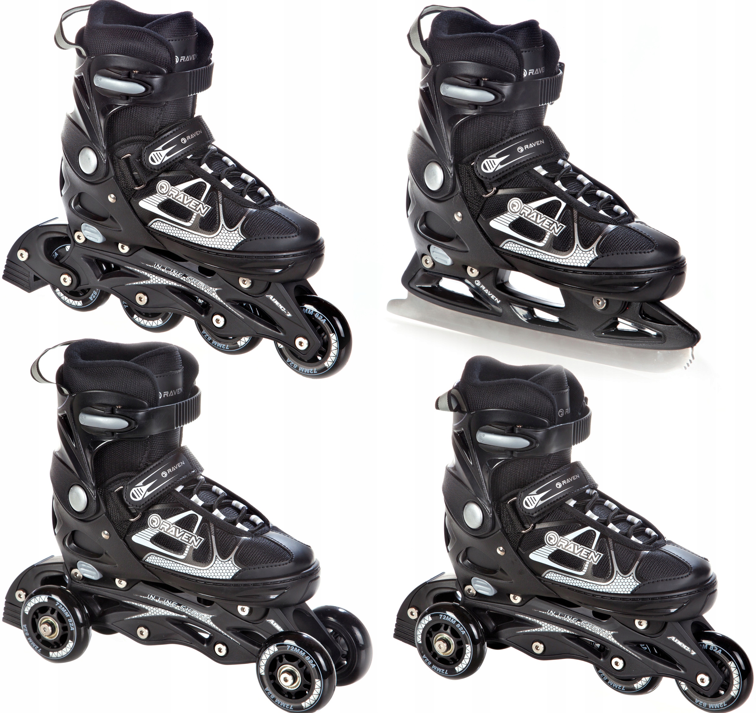 

Rolki Łyżwy 4w1 Raven Spirit Black/White 40-43