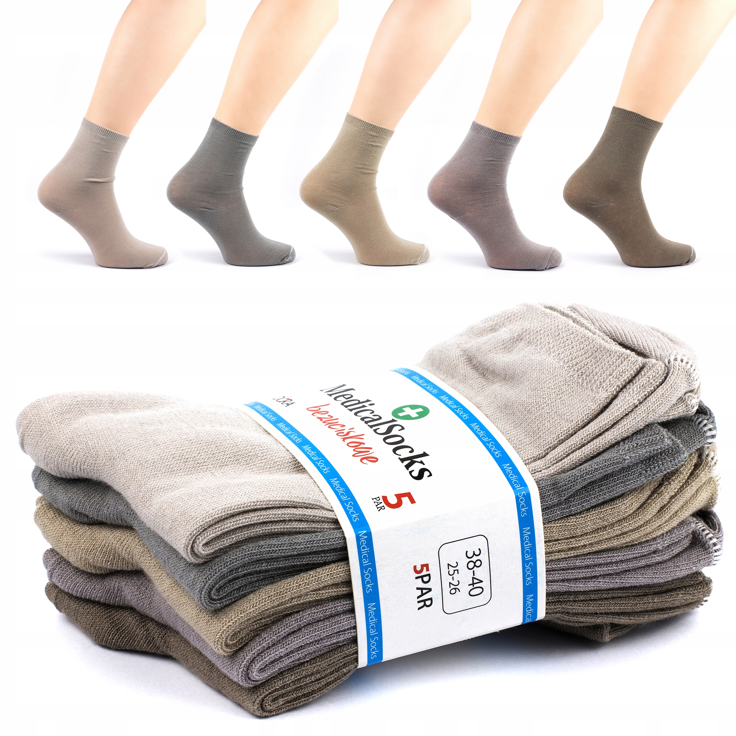 

Skarpetki Medical Socks Beż Premium 5 par 38-40