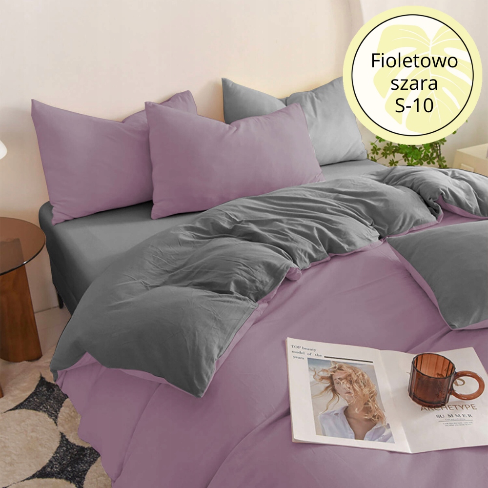 KOMPLET POŚCIELI 160X200 + 2 POSZEWKI GŁADKA DWUSTRONNA KOLORY MODNA Liczba elementów w zestawie 3 części