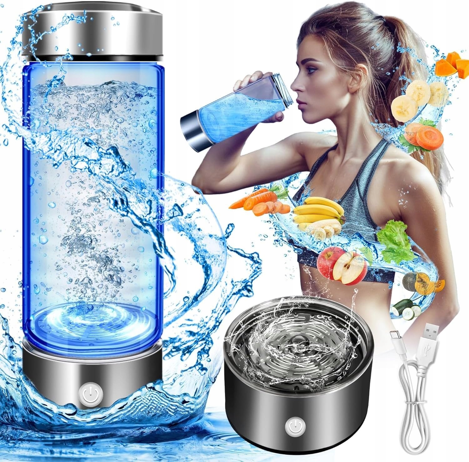 Generátor Vodíkové Vody Hrnek Na Vodu 420 ML Snižuje Zácpu Stříbro