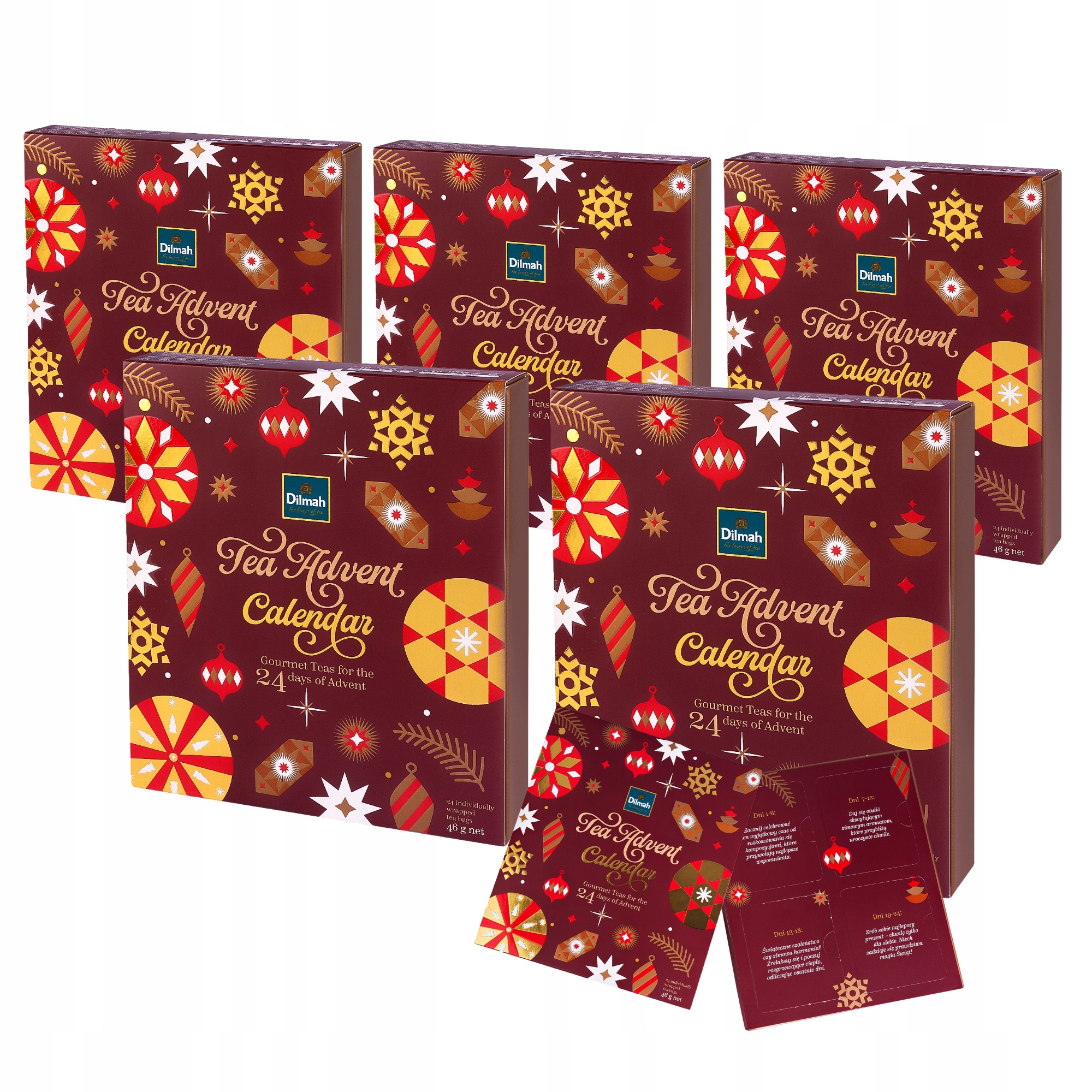Herbaciany Kalendarz Adwentowy z Herbatami Dilmah 24 herbaty na 24 dni x5
