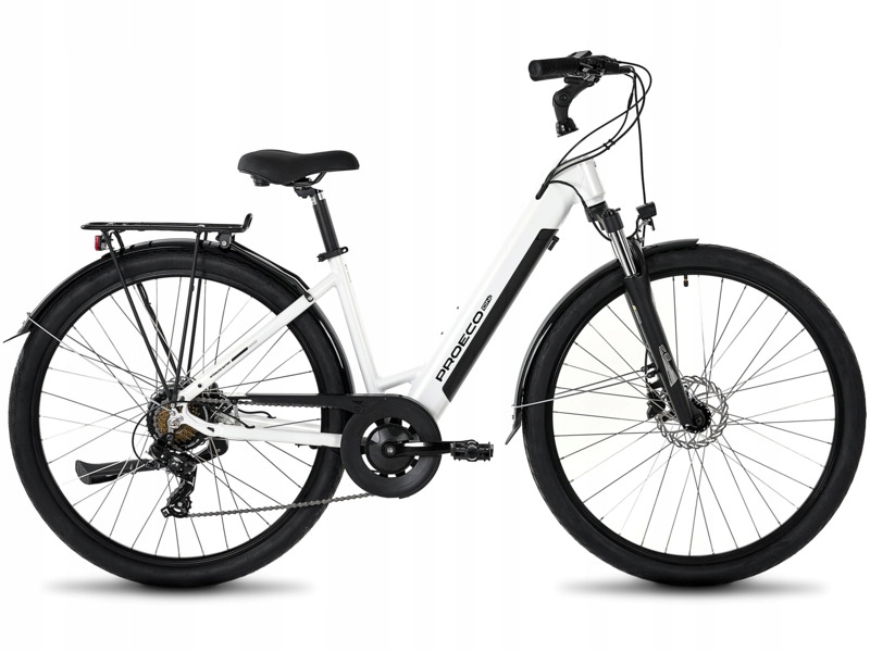 Rower elektryczny Proeco Wave An 1.0 28171412-D U17 28 cali Biały