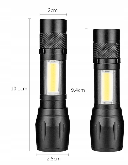 LATARKA USB 2X LED T3 COB USB Z AKUMULATOREM ZASIĘG 400m ZDJĘCIA NOCĄ Rodzaj klasyczna