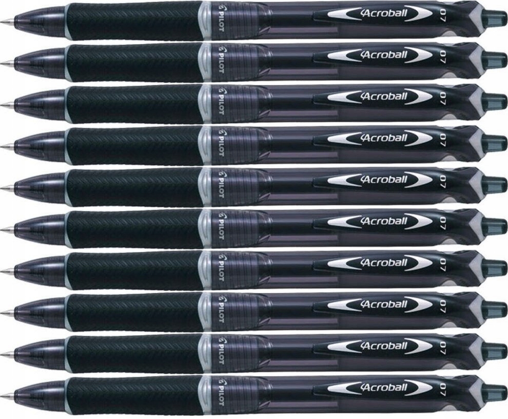 Długopis olejowy automatyczny Czarny 0,7mm Pilot Acroball Fine x 10 sztuk