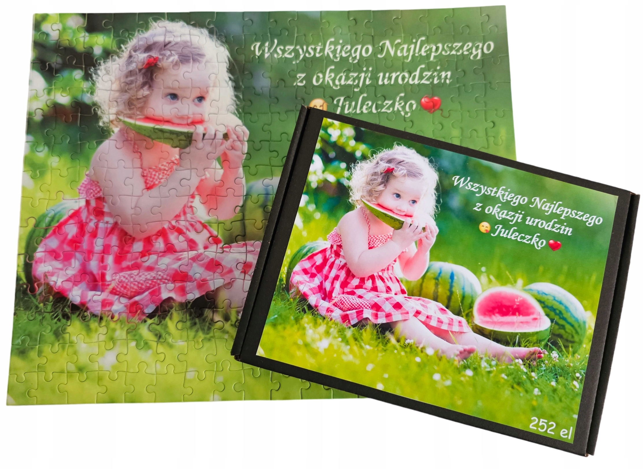 FOTO puzzle ZE ZDJĘCIEM + TEKST i pudełko A3 252el Kod producenta 252