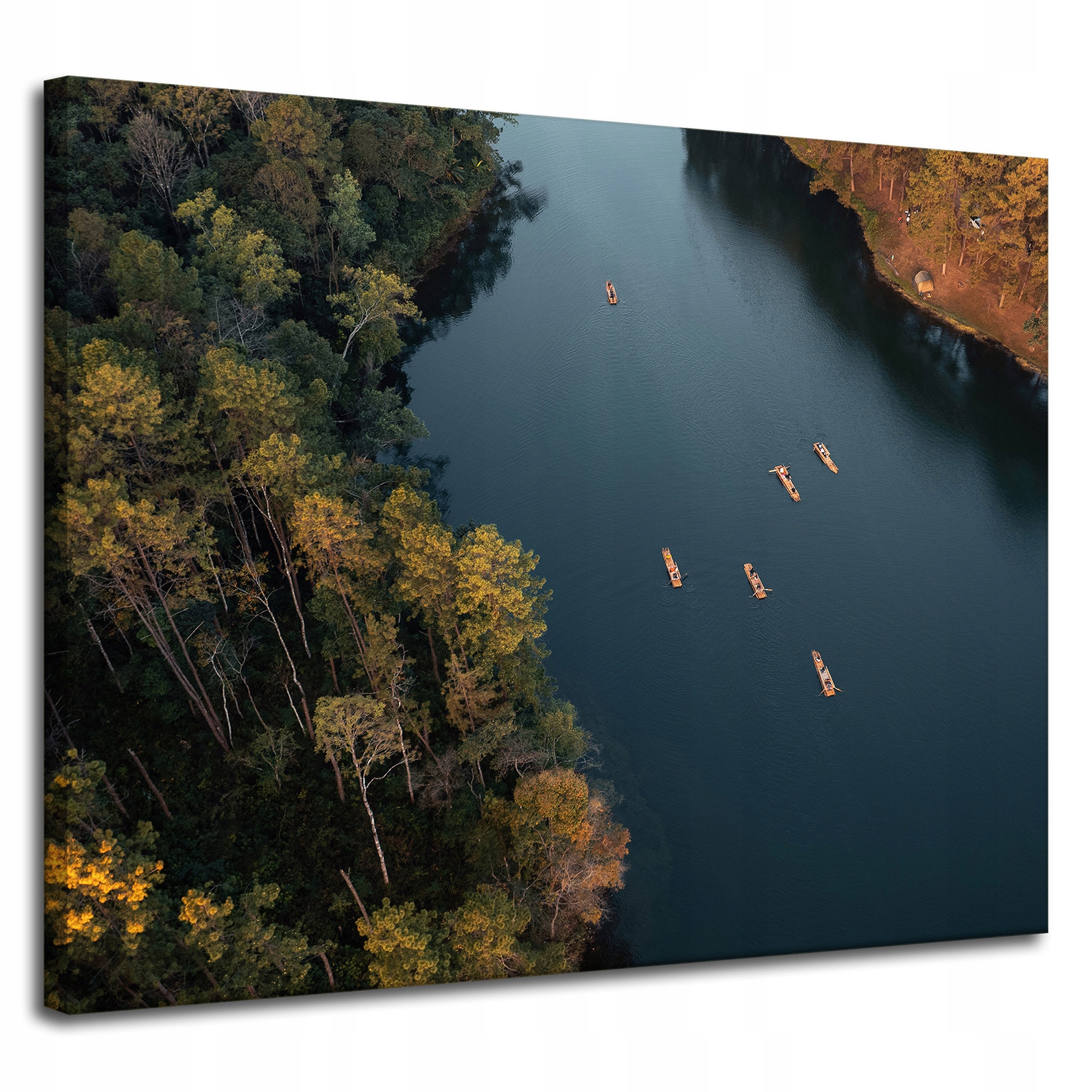 Obraz na plátně Splav Kajakem Les Řeka Příroda 100x80 cm