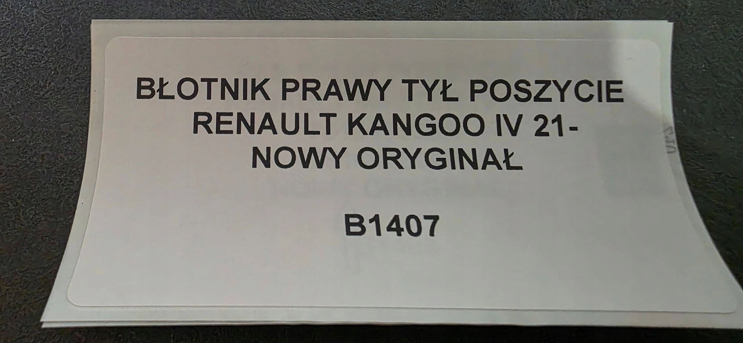 fender right rear part side RENAULT KANGOO IV 21- new original