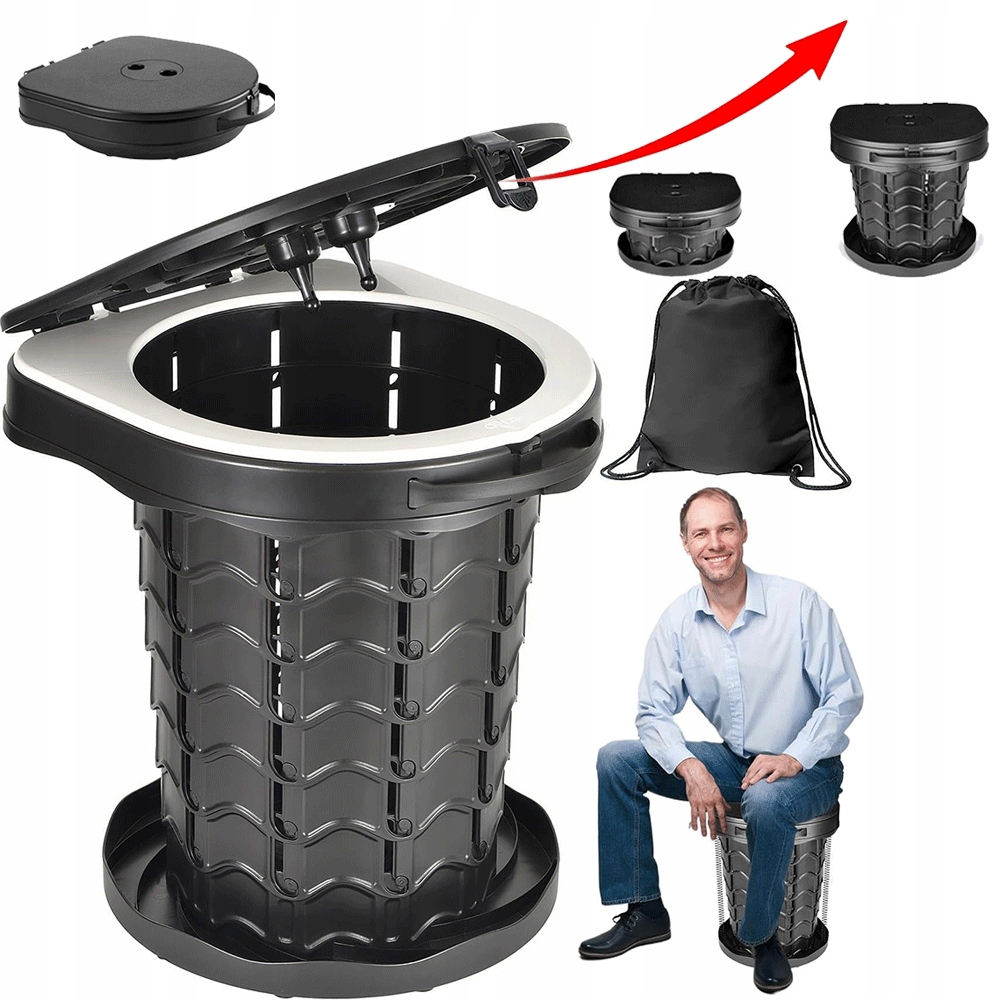 Přenosná Toaleta 180 Kg Skládací Pevnost Pro Kempování, Rybaření