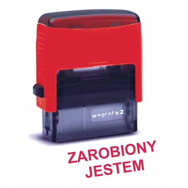 

czerwona Pieczątka Napis zarobiony Jestem