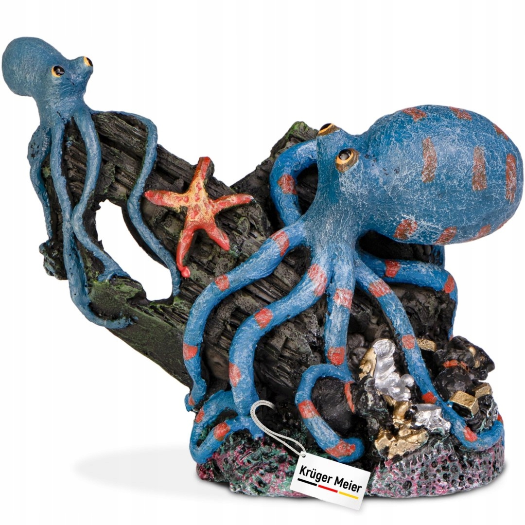 Levně Kruger Meier Octopus Treasure Dekorace do akvária 14x5.5x11.5 cm