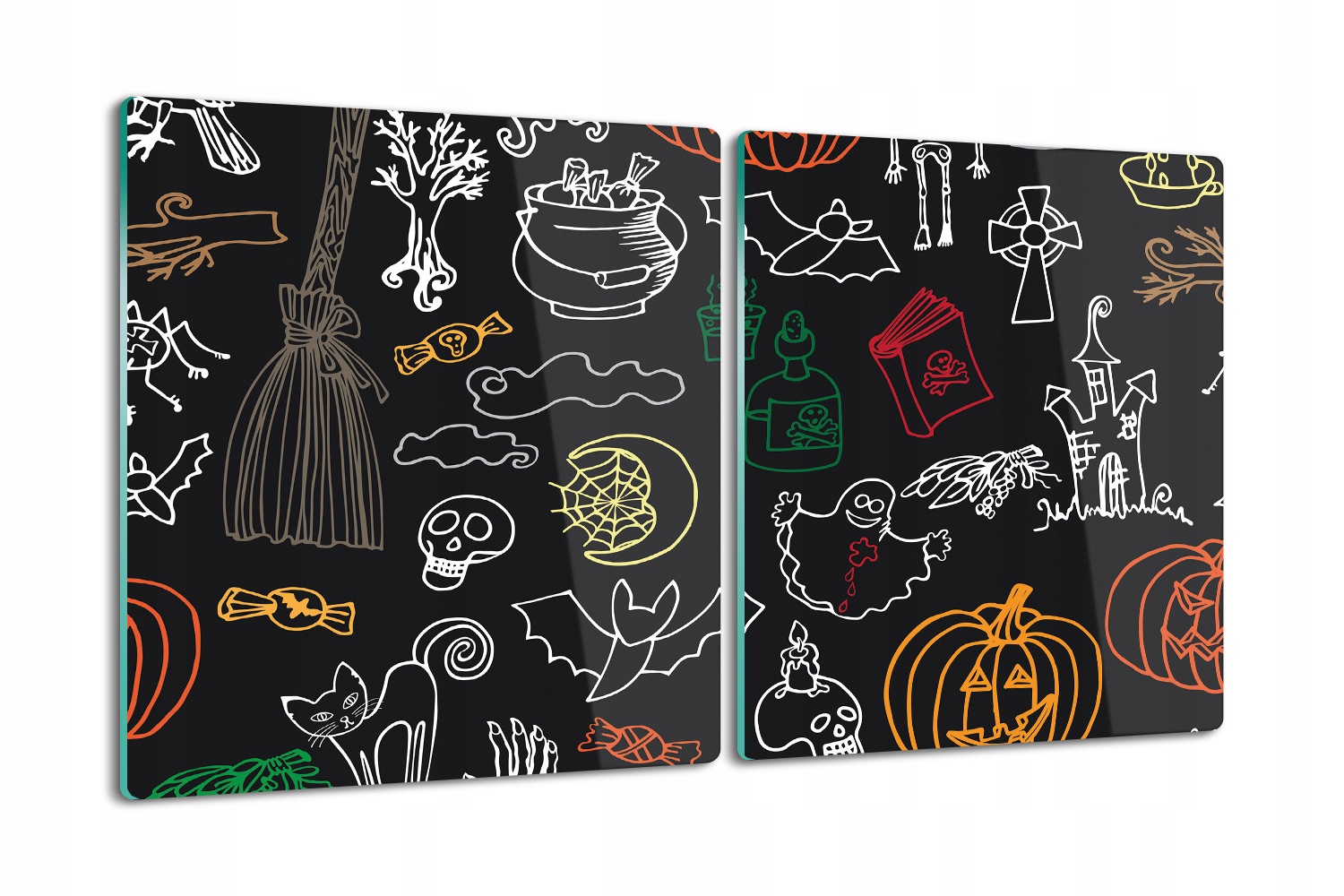 skleněná deska 2x40x52 s potiskem Znaky Halloweenu