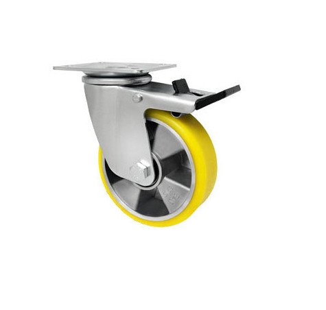 Otočné hliníkovo-polyuretanové kolo, brzda 125