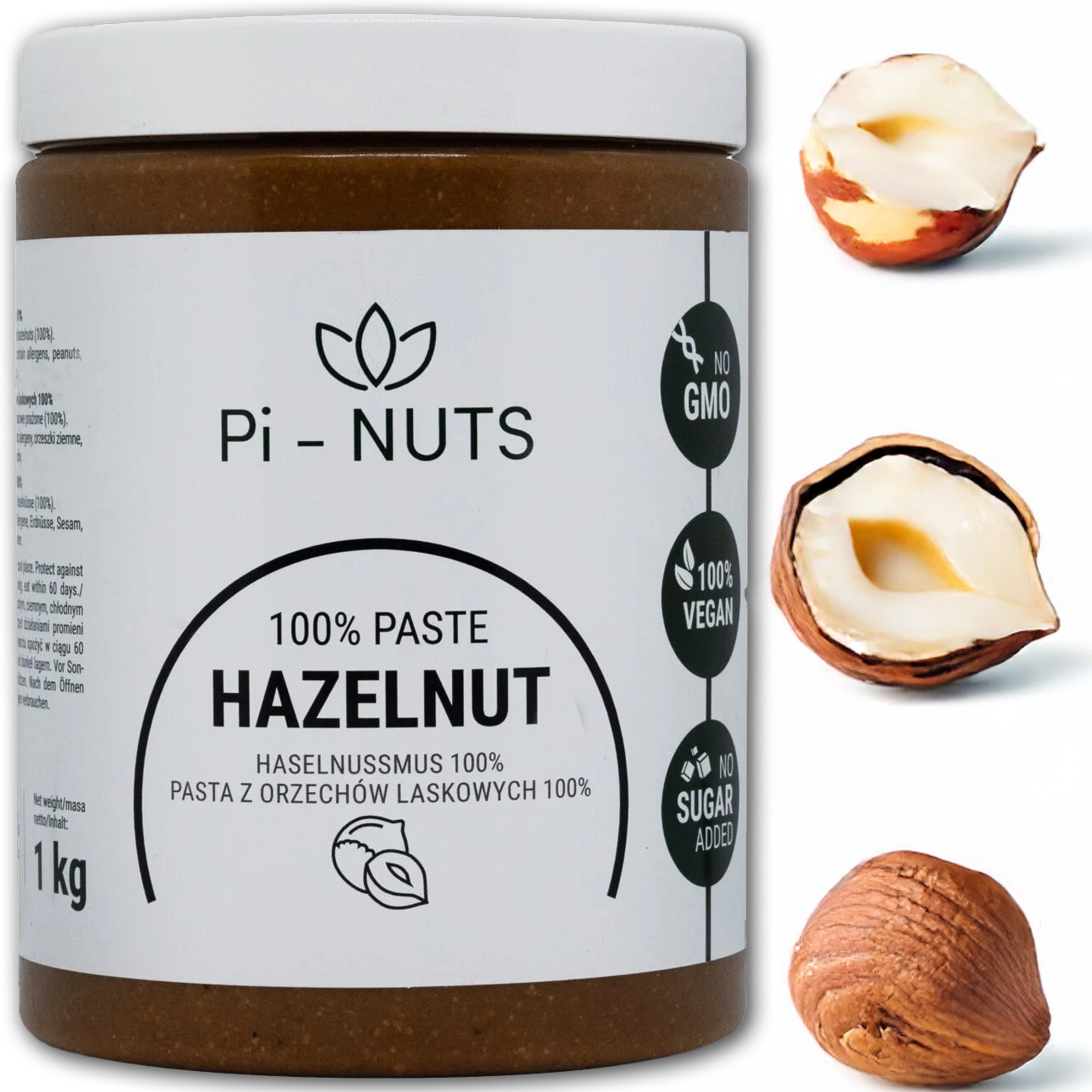 Arašídový Krém 1 kg Pasta z lískových oříšků 100 % lískový ořech