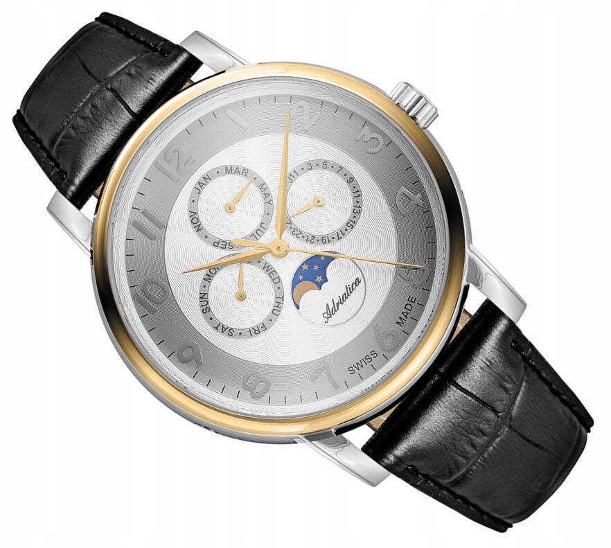 Pánské Elegantní Hodinky Adriatica A8274.2223QF Moon Phase S Datumovkou
