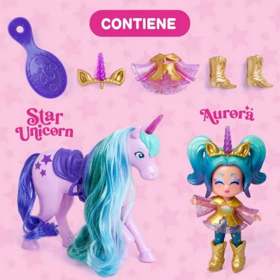 KOOKYLOOS ZESTAW STAR UNICORN GWIEZDNY JEDNOROŻEC LALKA AURORA Marka Magicbox
