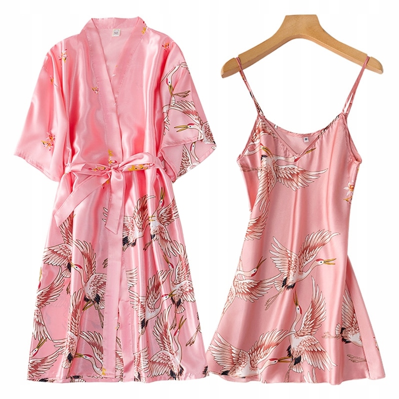 

Piżama satynowa szlafrok kimono koszula nocna 3XL