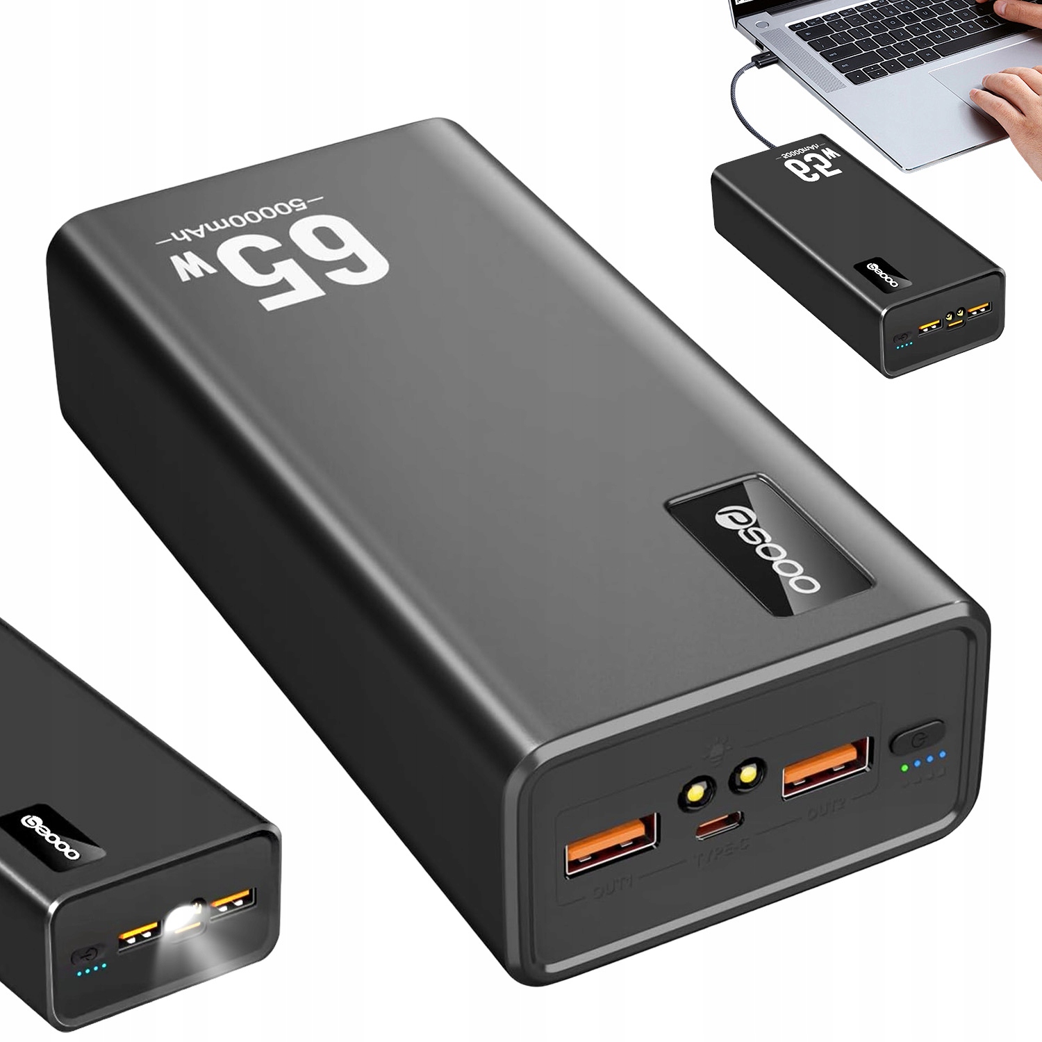 Powerbanka 50000 Mah 65W Velká kapacita pro Macbook iPhone Tablet Cestování