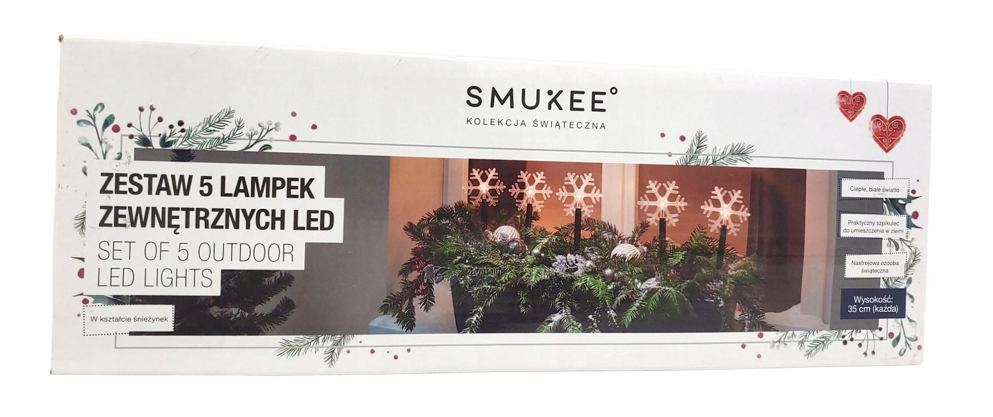 

Lampki Zewnętrzne 5szt 35cm Zestaw Śnieżynka