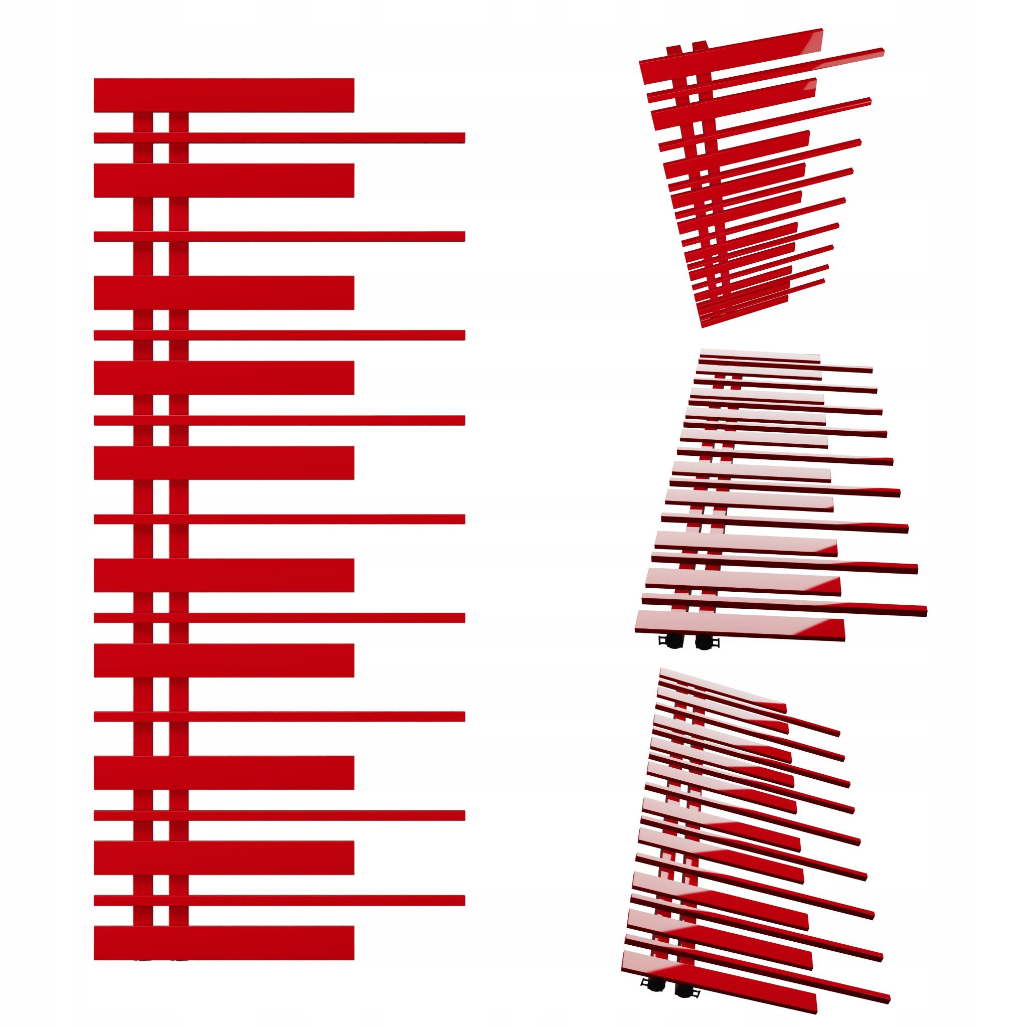 Koupelnový radiátor Pianino 1280x570 Červený Levý