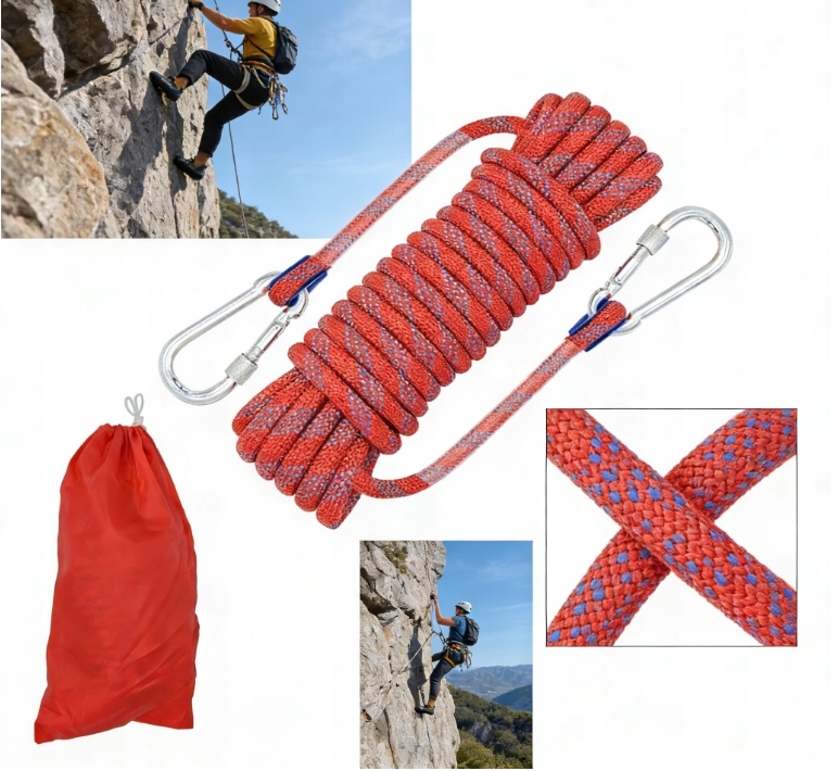 Profesionální Průmyslové Lano 20 M 12 MM – Silné, Zajišťovací, Pro Tažení