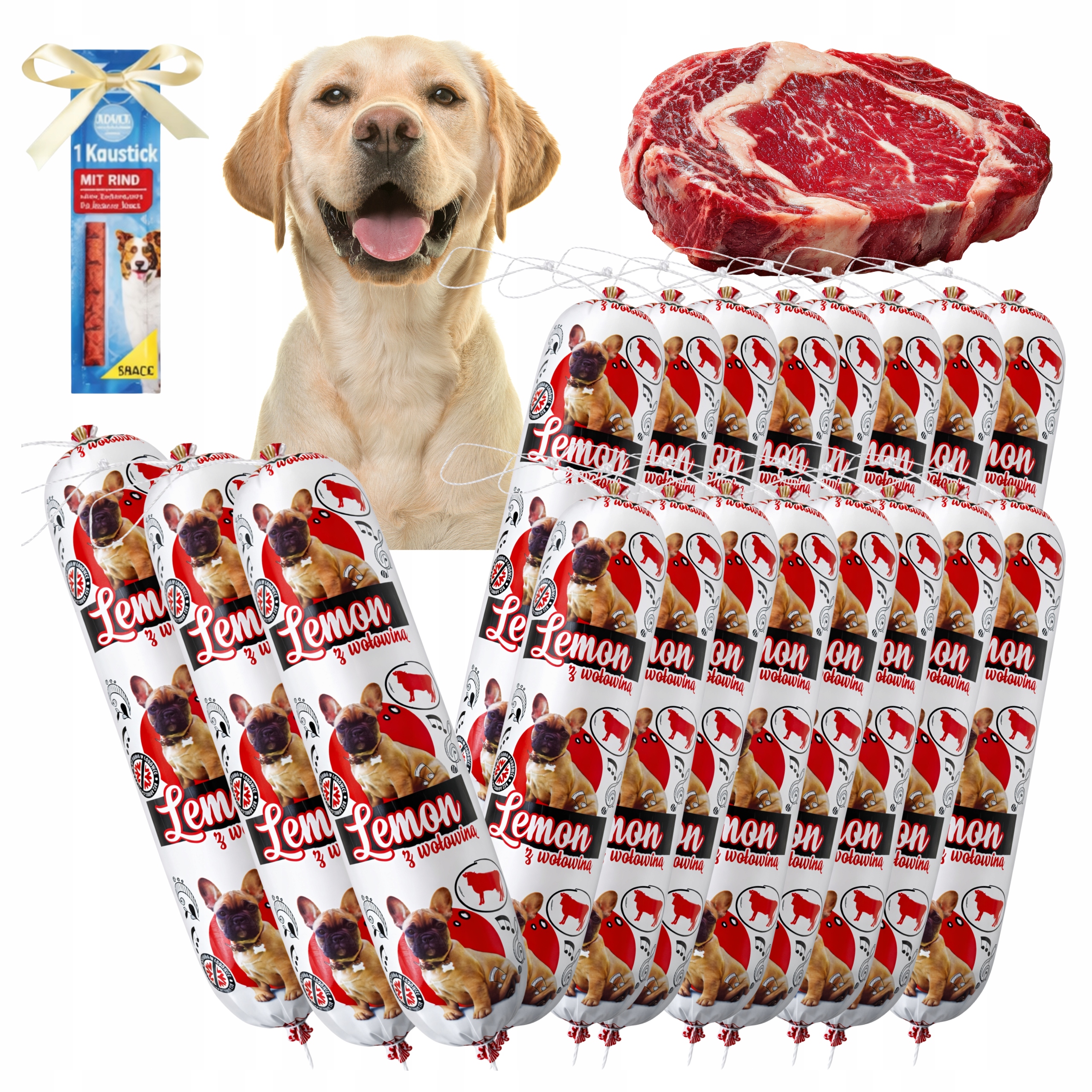 Levně Tyčinka pro psa hovězí Lemon 19x1KG 90%maso krmivo bez chemie