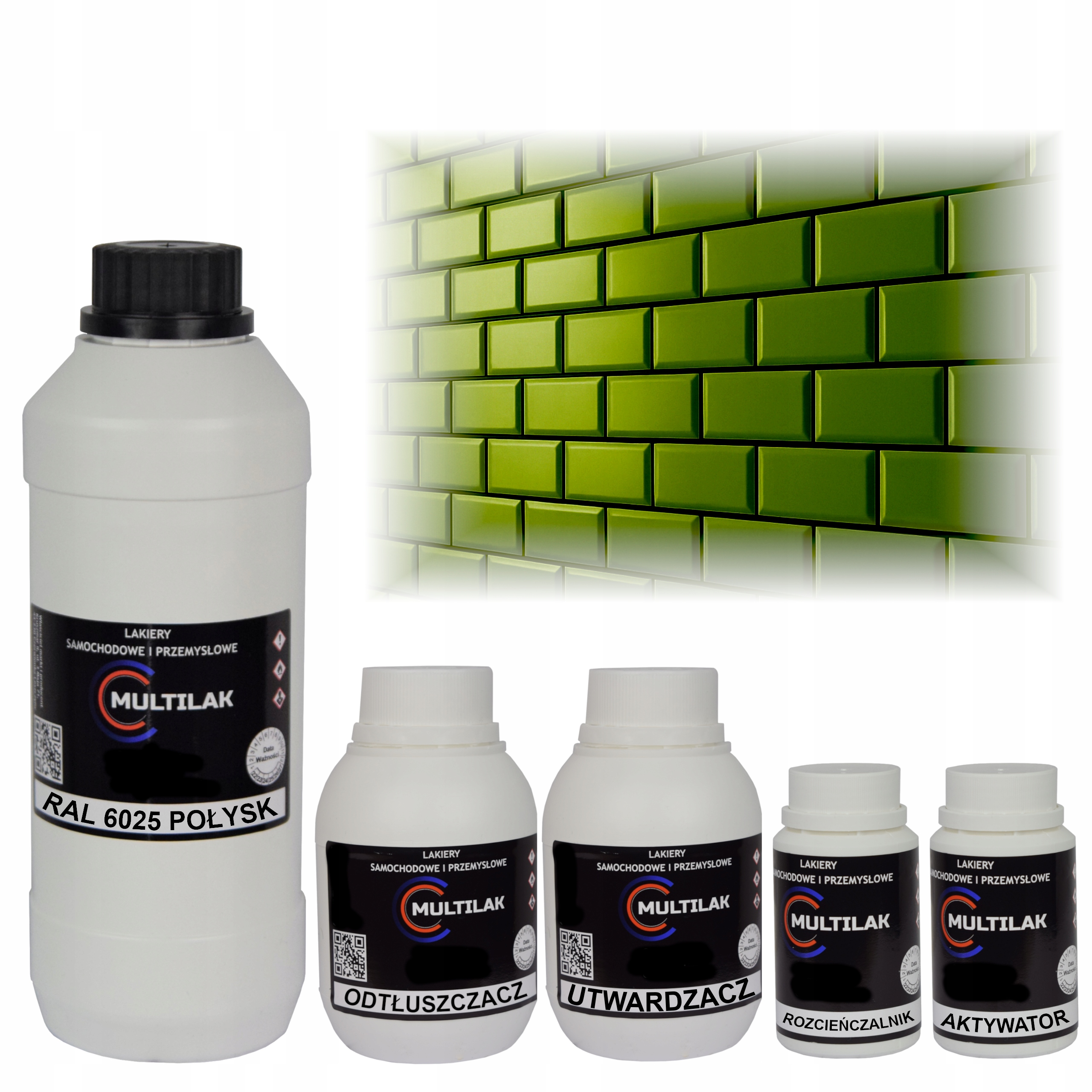 Lak farba Ral 6025 na glazúru dlaždíc a dlaždíc na valček, štetec 1L Lesk